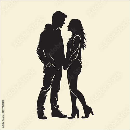 Watching Couple, Love Silhouette, Romantic