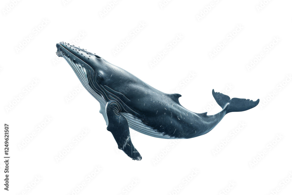 Fototapeta premium Whale Emerging from the Depths of the Ocean