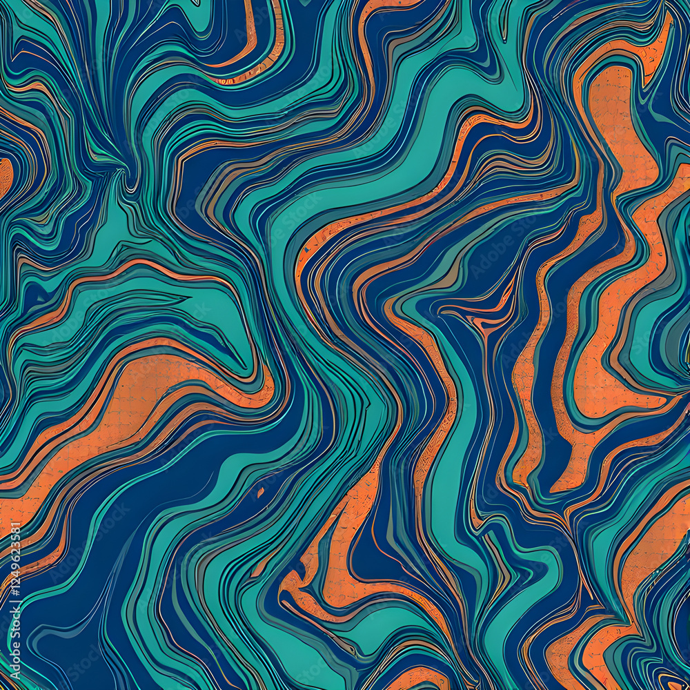 Abstract Ebru Marbled Waves Pattern Abstract Ebru Marbled Waves Pattern