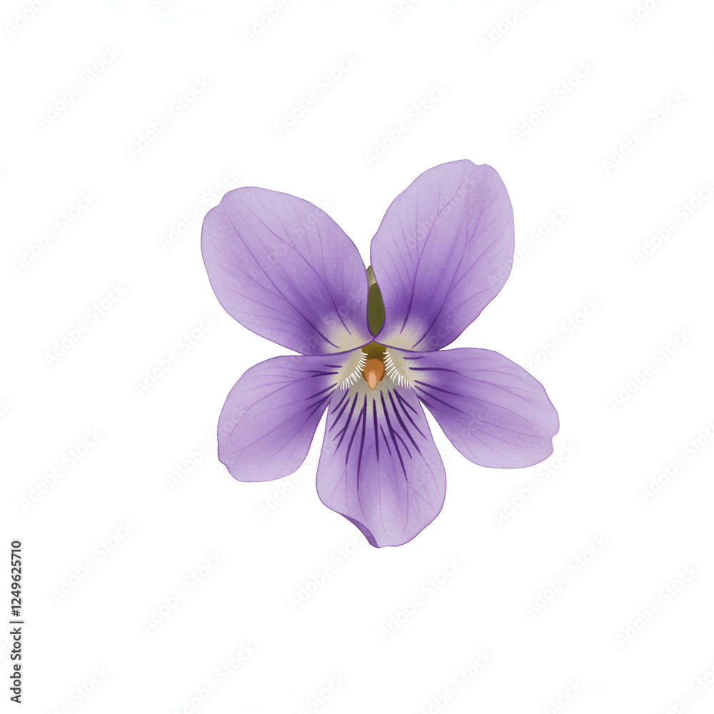 Small Violet Blossom with Soft Shading Small Violet Blossom with Soft Shading
