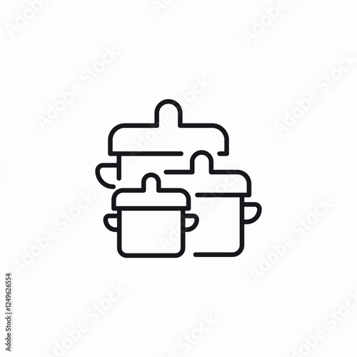 pot set icon sign vector photo