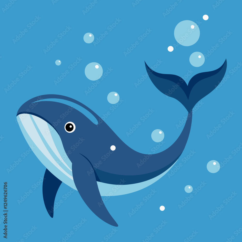 Obraz premium A whale swimming through the ocean with bubbles