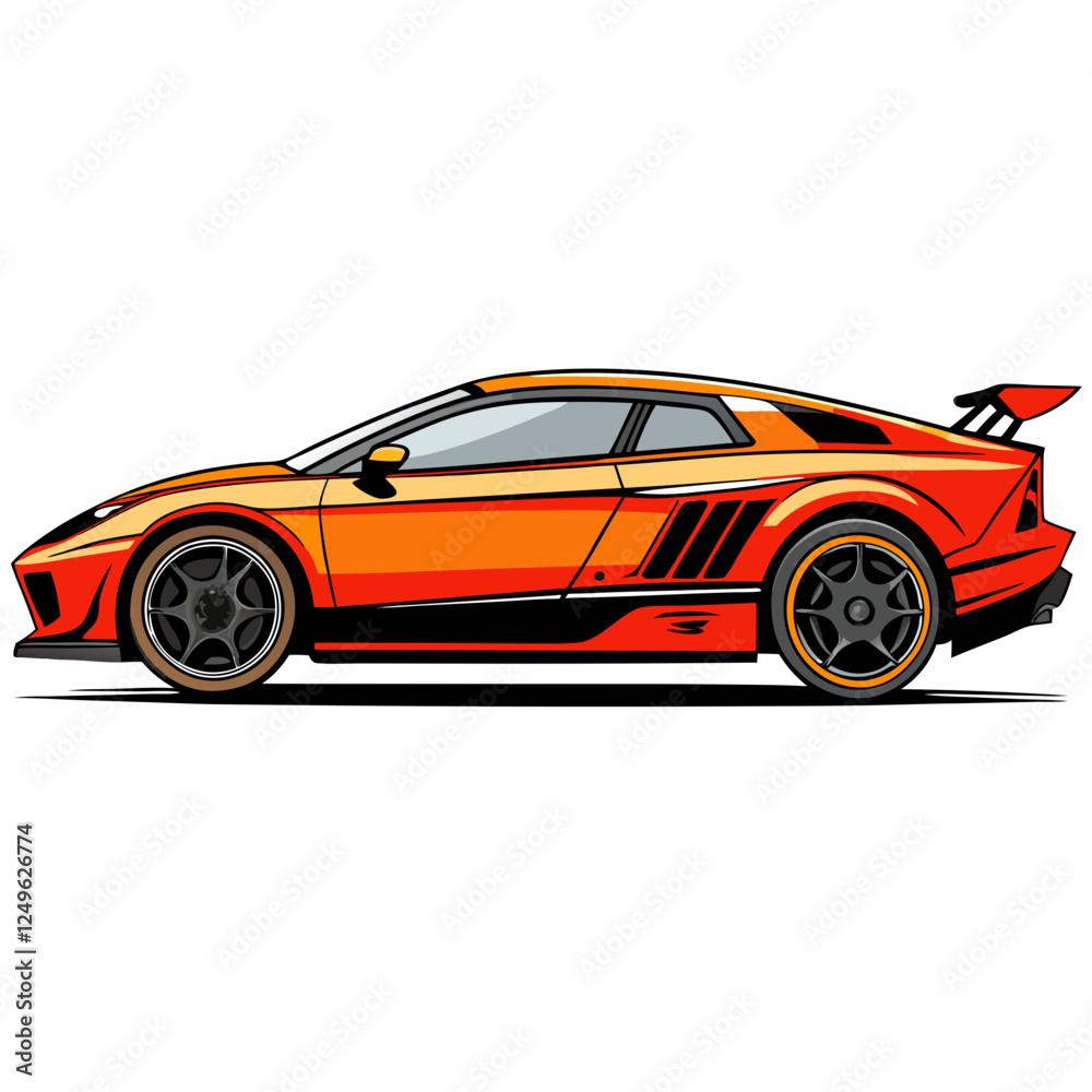 Fototapeta premium sports car silhouette on a white background