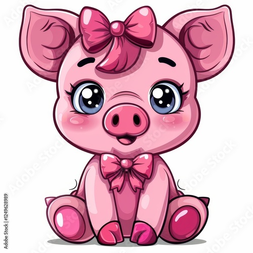 Isolated pig cutout on a clean white background for clear visual presentation and analysis