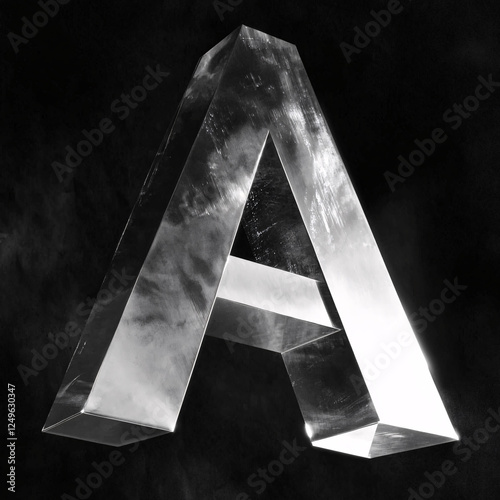 Dark Copper Metallic 3D Letter A
