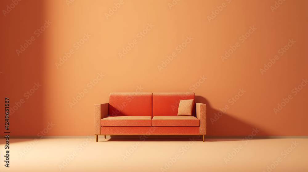 A vibrant living room featuring a teal sofa with white cushions on one side A vibrant living room featuring a teal sofa with white cushions on one side