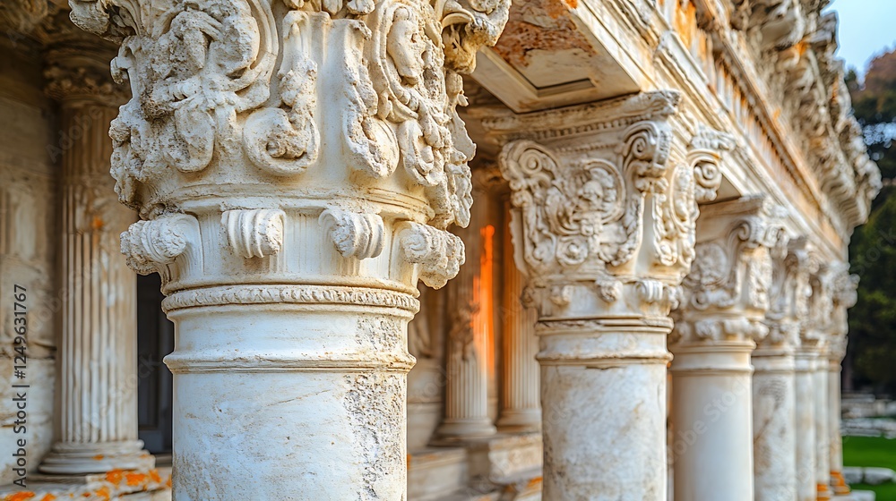 Ancient Greek columns with intricate details high resolution hd picture Ancient Greek columns with intricate details high resolution hd picture