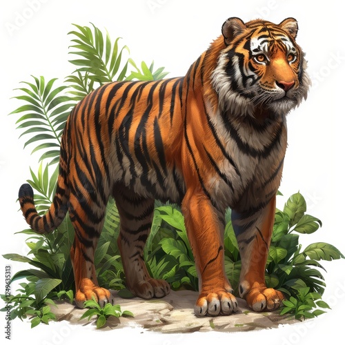 Isolated image of a tiger on a clean white background   perfect for creative projects