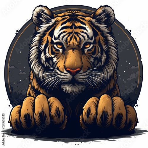 Isolated tiger against a white background   stunning wildlife cutout for design and art projects photo