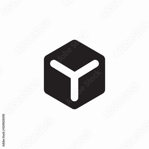 dimensional cube icon sign vector