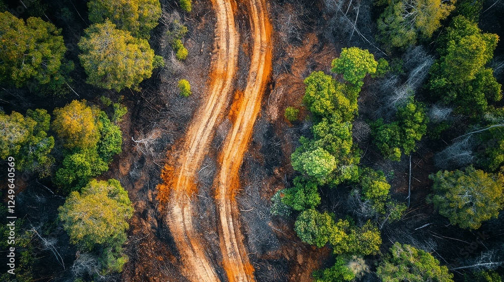 An image of a forest with patches of barren land where trees have been cleared, showcasing the devastation caused by logging and forest destruction. An image of a forest with patches of barren land where trees have been cleared, showcasing the devastation caused by logging and forest destruction.
