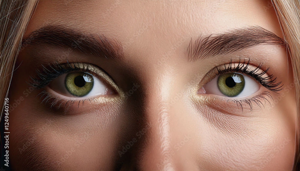 Naklejka premium Close-up of woman female Eye with Iris and Optical Details