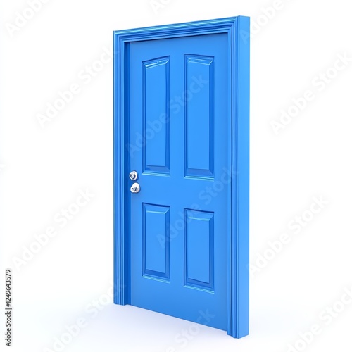 Door 3D render icon a white background, symbolizing entry, access, or opportunity.