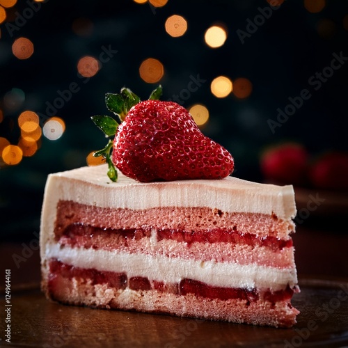 Trozo de pastel de fresas