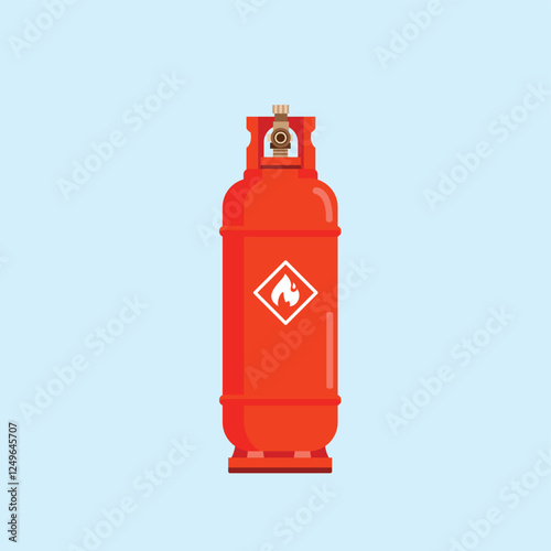 red 33 kg gas cylinder tank, lpg propane bottle container, oxygen gas cylinder fuel logo illustration