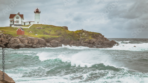Cape Neddick Nubble Lighthouse Maine Atlantic Ocean

 photo