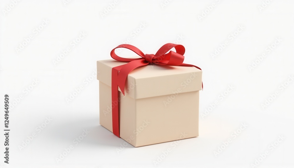 Fototapeta premium Elegant Gift Box with Red Ribbon