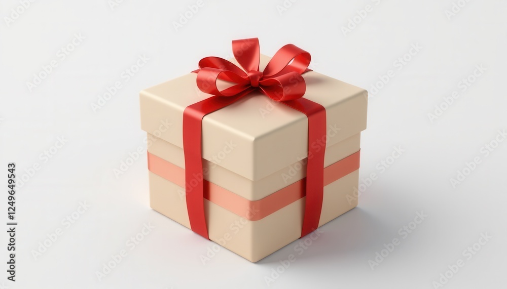 Elegant Gift Box with Red Ribbon Elegant Gift Box with Red Ribbon