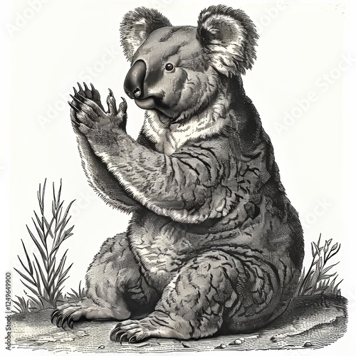 Adorable koala against a clean white background  a perfect portrait of nature s charm