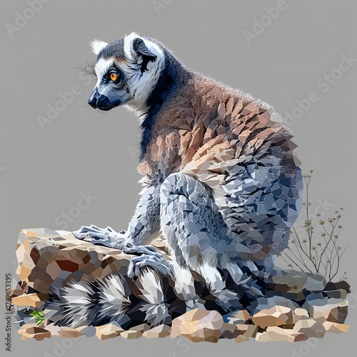 Lemur on a white background