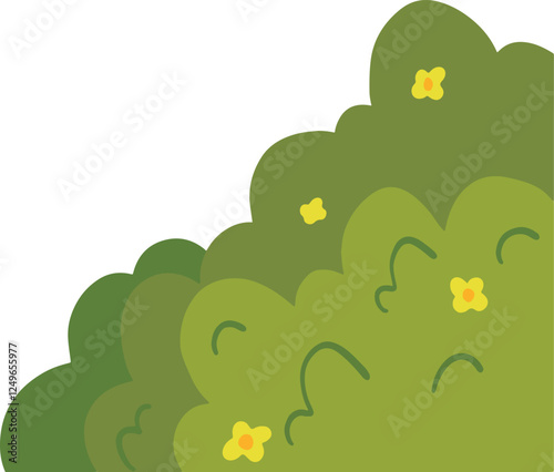 green grass and flowers