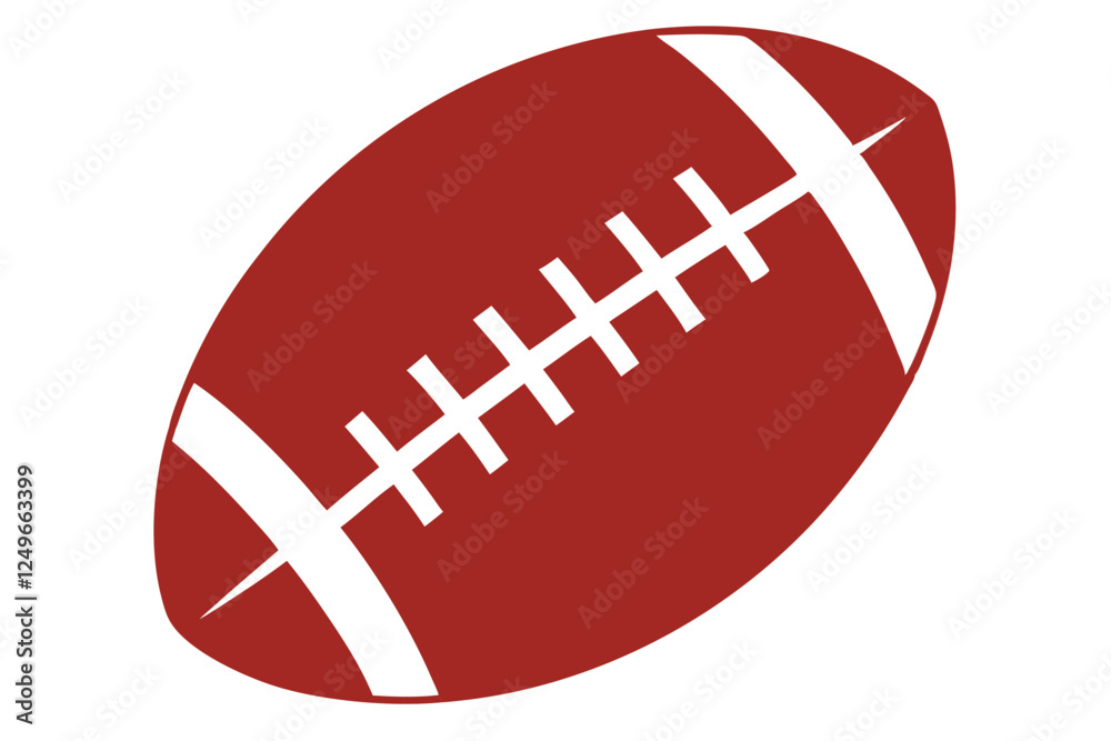 Realistic American football ball icon with shading and texture on a white background Realistic American football ball icon with shading and texture on a white background