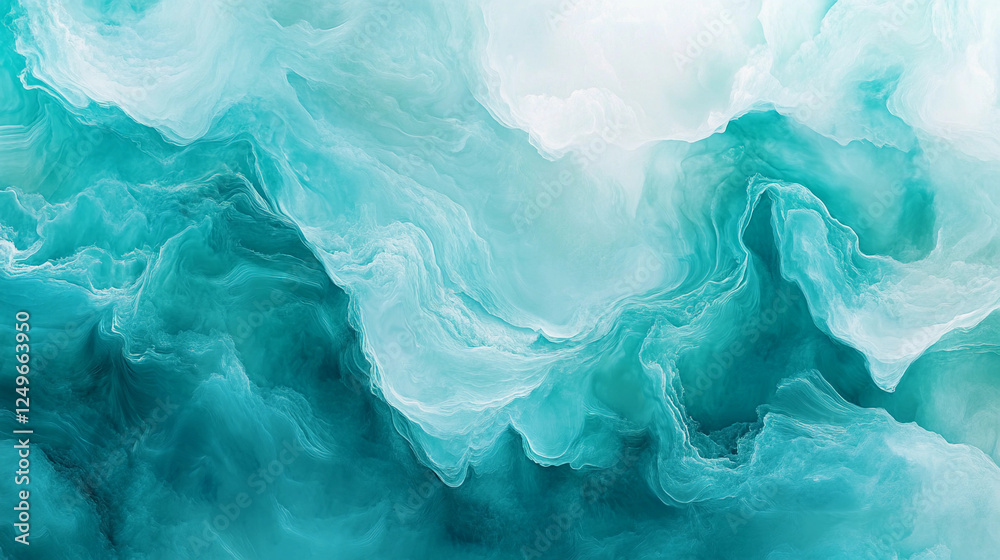 Majestic sea waves rolling gracefully at sunrise, creating stunning patterns of turquoise and white in a mesmerizing aerial view over the ocean. Generative AI Majestic sea waves rolling gracefully at sunrise, creating stunning patterns of turquoise and white in a mesmerizing aerial view over the ocean. Generative AI