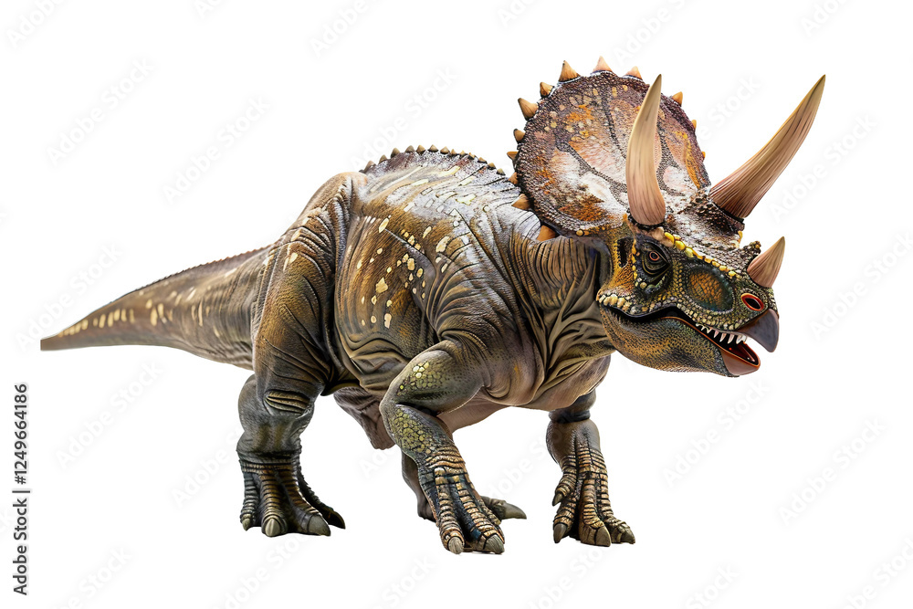 Triceratops Dinosaur with Horns Isolated on Transparent Background Triceratops Dinosaur with Horns Isolated on Transparent Background