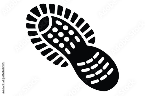Shoeprint icon with a rugged sole pattern on a white background