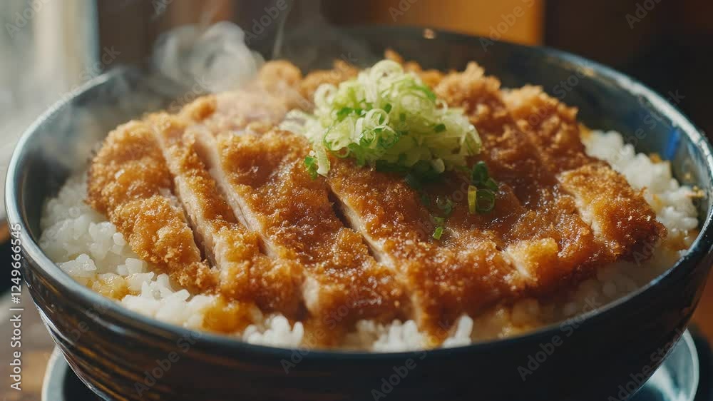 Japanese Katsudon Over Fluffy Rice Japanese Katsudon Over Fluffy Rice