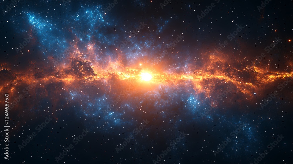 Naklejka premium Quasar light flare in space high resolution hd image