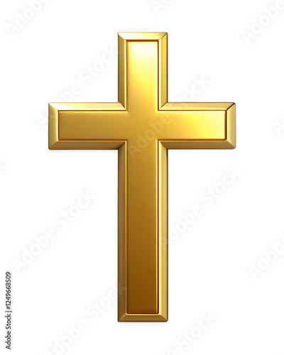 golden cross on a white background