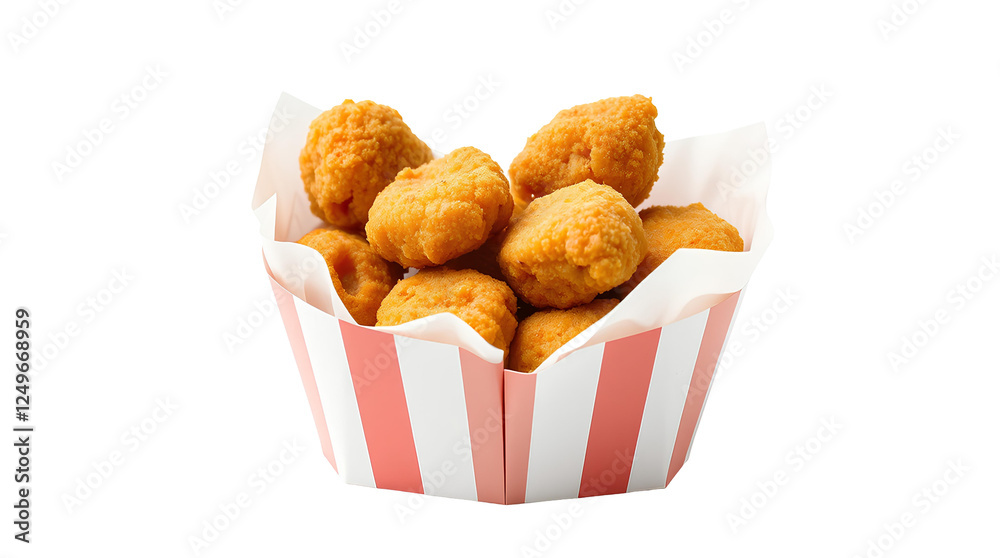 Photo of fried nuggets in bucket isolated on transparent background.png Photo of fried nuggets in bucket isolated on transparent background.png