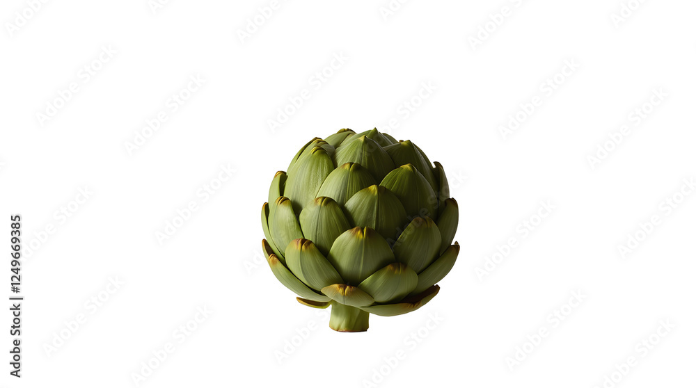 Obraz premium Photo of green artichoke isolated on transparent background.png