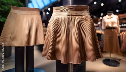 mocha mousse miniskirt on display for sale, AI generated