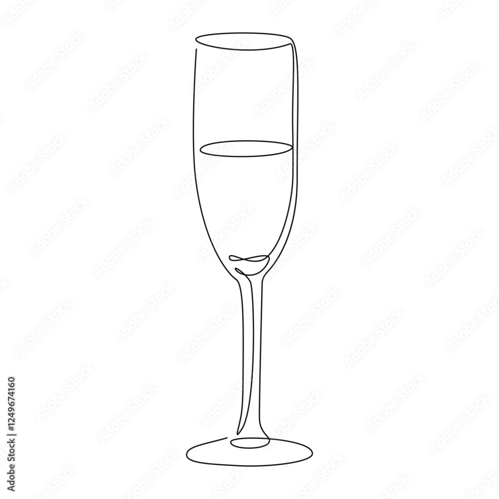 Glasses of wine one line. Vector drawing.
Glasses of wine one line. Vector drawing.