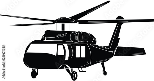 the illustration of Black Hawk helicopter.