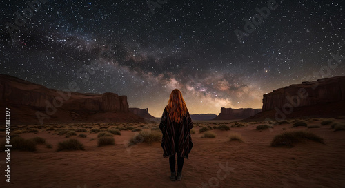 Woman Stargazing in San Pedro de Atacama, Chile