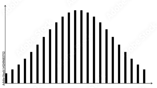 Detailed Black and White Bar Chart Design Element