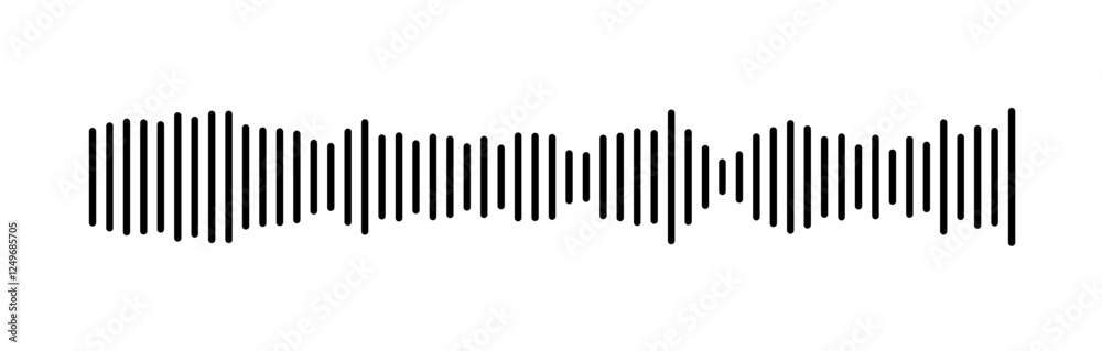 Minimalist Sound Wave Representation in Black and White Lines Minimalist Sound Wave Representation in Black and White Lines