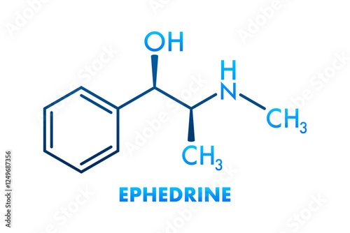 Ephedrine Molecular Structure with Chemical Formula C10H15NO