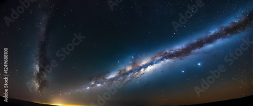 A stunning portrait of the Milky Way stretching across a vast night sky casting enchanting brilliance over the undisturbed earth below