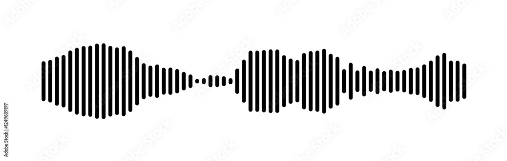 Minimalist Sound Wave Representation in Black and White Lines Minimalist Sound Wave Representation in Black and White Lines