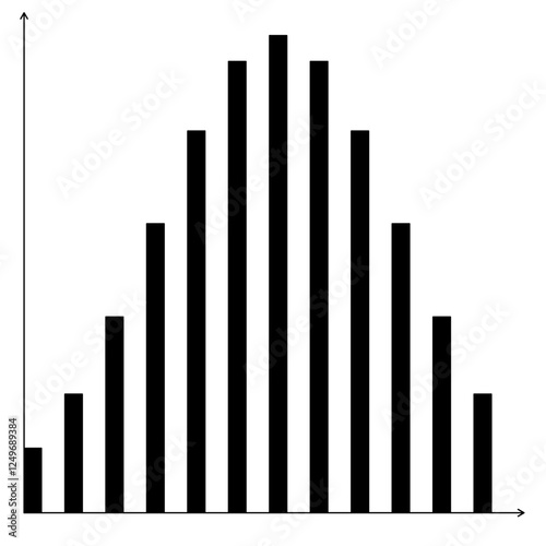 Detailed Black and White Bar Chart Design Element