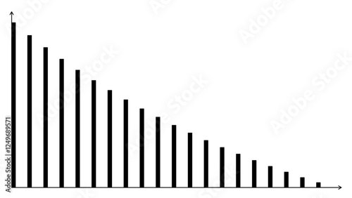 Simple Graph with Axes and Data bars Illustration