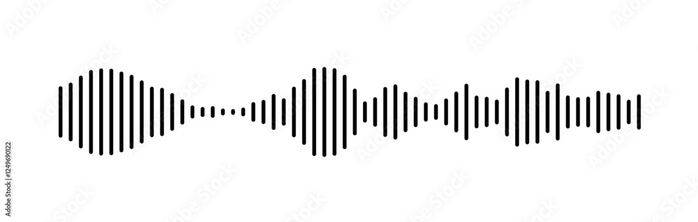 Geometric Sound Wave Pattern in Black and White Vector Geometric Sound Wave Pattern in Black and White Vector