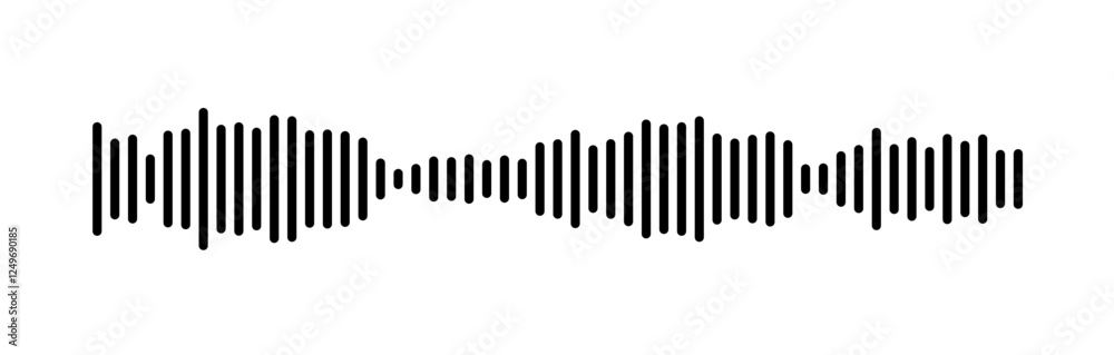Geometric Sound Wave Pattern in Black and White Vector Geometric Sound Wave Pattern in Black and White Vector