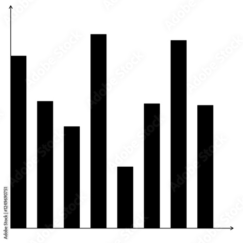 Geometric Bar Chart with Data Points and Axes