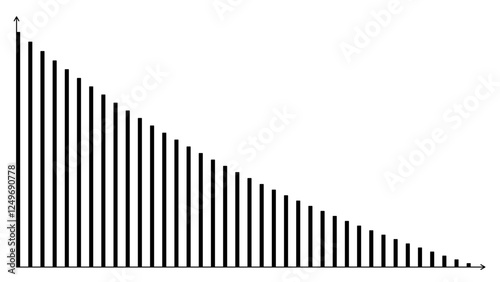 Geometric Bar Chart with Data Points and Axes