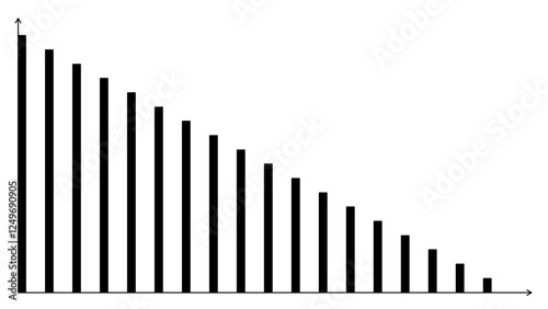 Detailed Black and White Bar Chart Design Element